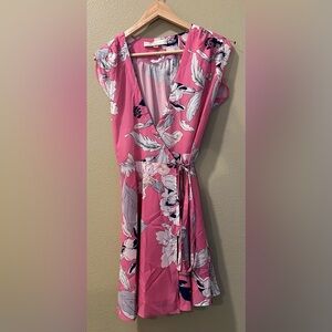 Fleur by Yumi Kim Pink Floral Wrap Dress~ Size S